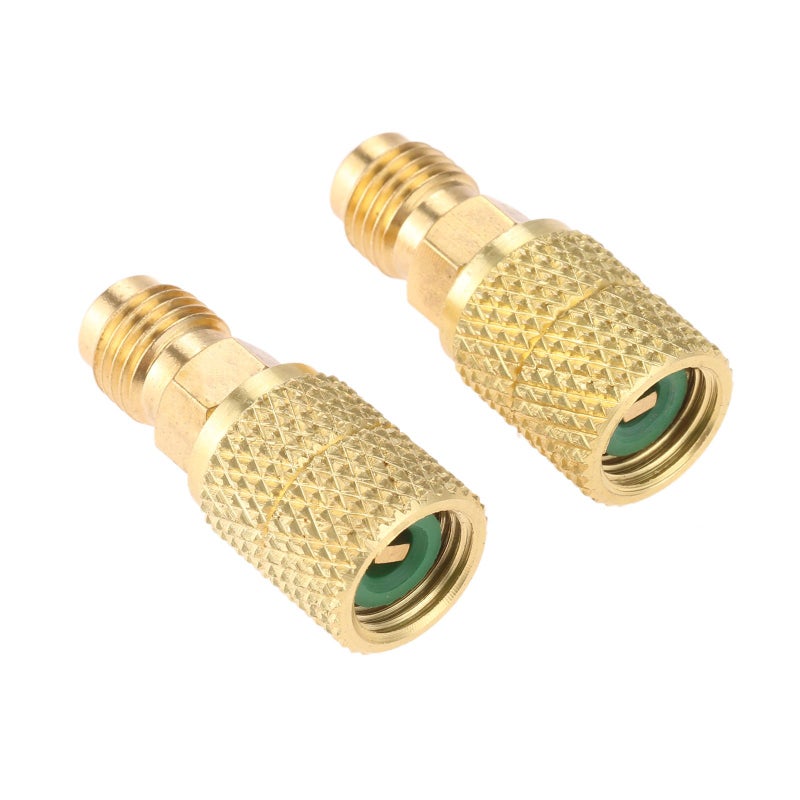 Aupoko R410A Straight Swivel Adapter, R410A Mini Split Adapter with 5/16â€™â€™ SAE Female x 1/4â€™â€™ SAE Male Quick Couplers Thread, Fits for HVAC Air Conditioner Mini Split System - 2 PC - Image 1